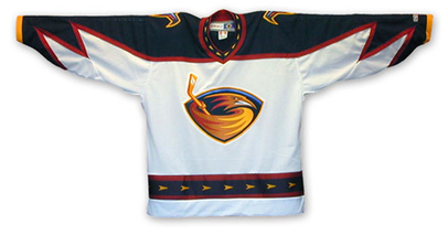 In honor of the Atlanta Thrashers on the 7th anniversary of their sale and  move, here's what my 50 Thrashers jerseys look like. : r/hockeyjerseys
